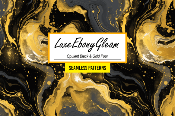 Download LuxeEbonyGleam: Opulent Black &amp; Gold Art - Opulent Collection